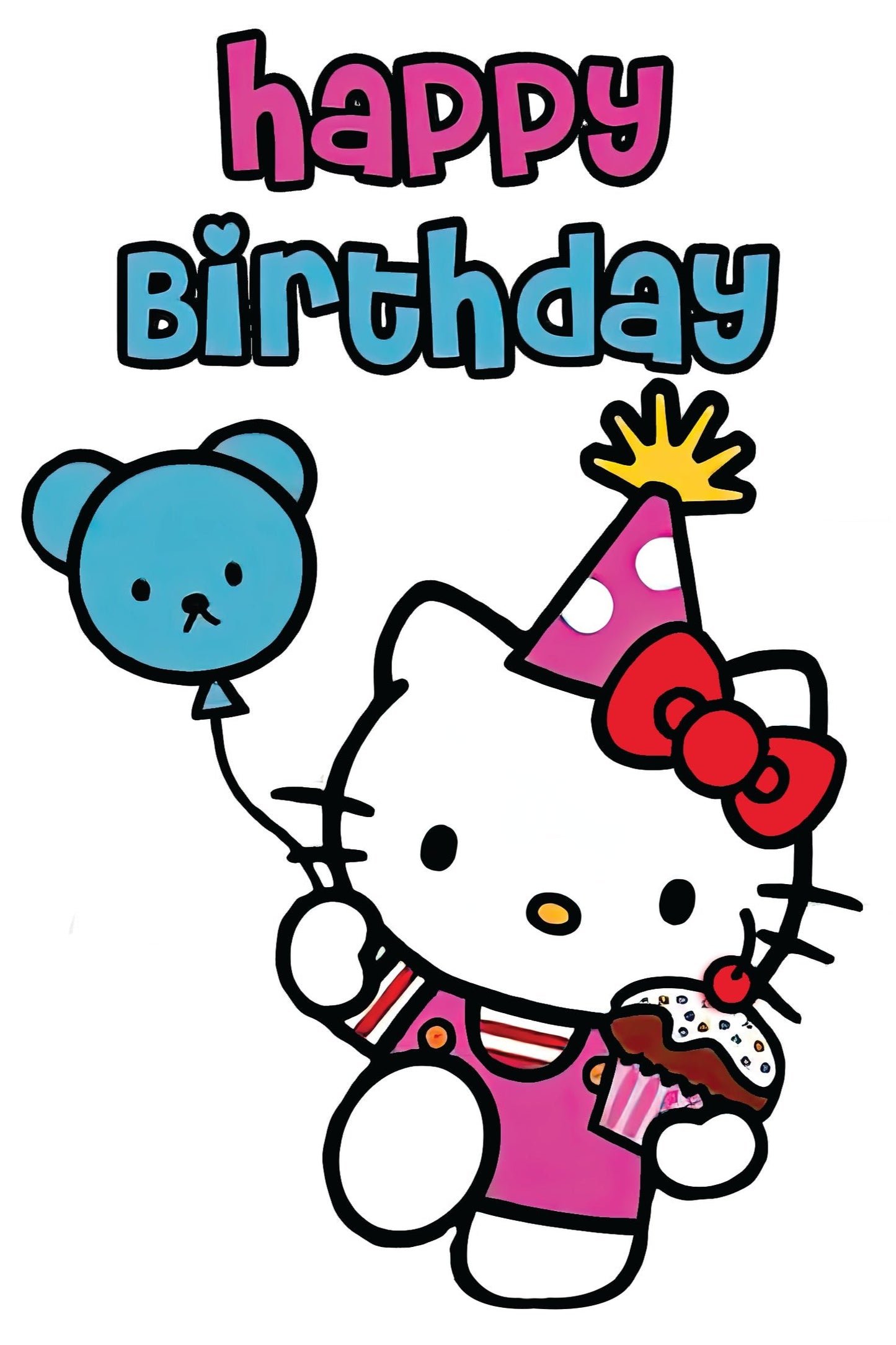 Hello kitty birthday greeting card