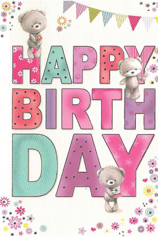 Teddies birthday greeting card