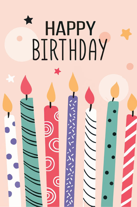 Candles birthday greeting card