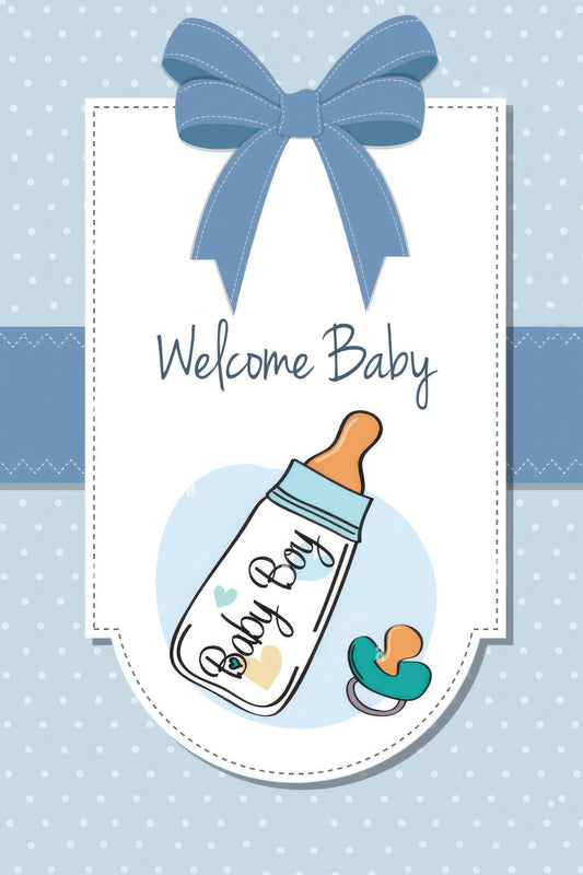 Welcome baby boy greeting card