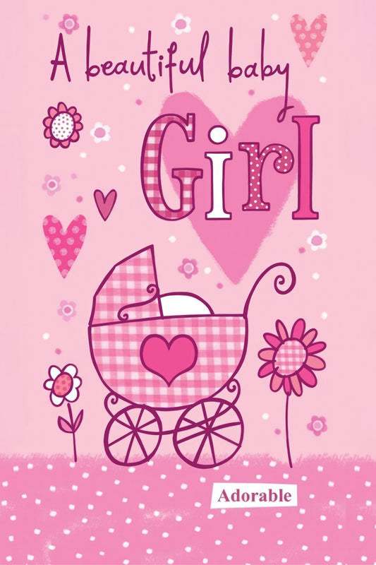 A beautiful baby girl greeting card