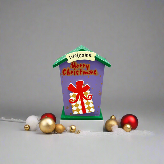 Christmas Wooden House Money Box - 1